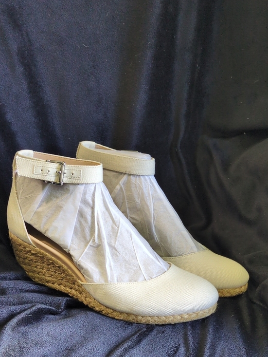 Vionic Shoes - Vionic Amy Cream Espadrille Wedge Ankle Strap Pumps Women's Sz 10